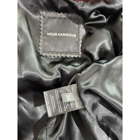 Nour Hammour Fringe Lamb Leather Jacket in Red - Picture 10 of 10